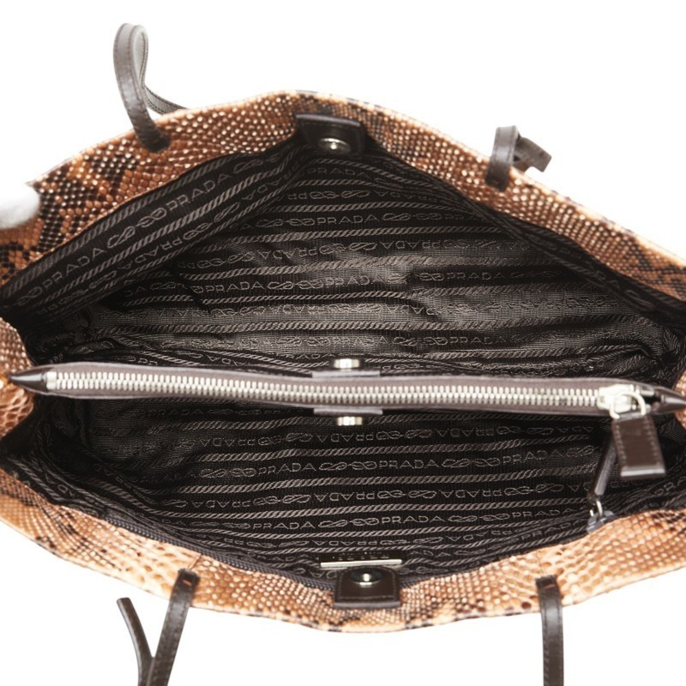 Prada Python Leather Brown Handbag - image 8